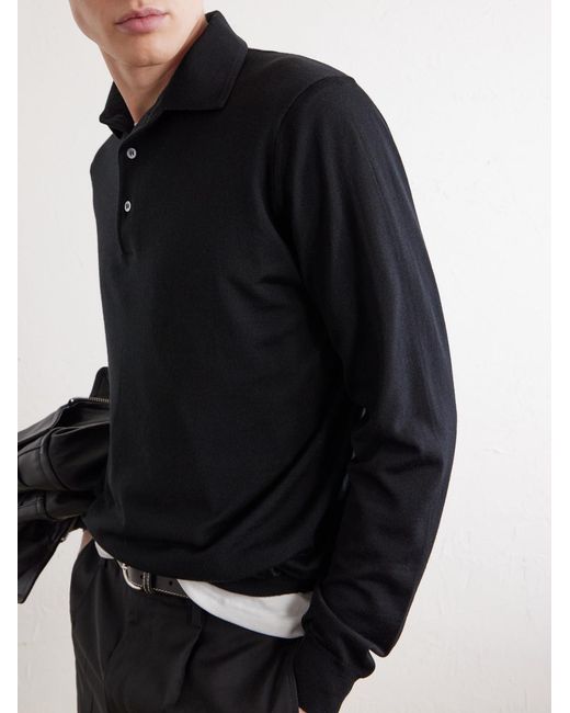 Lardini Blue Virgin Wool Polo Sweater for men