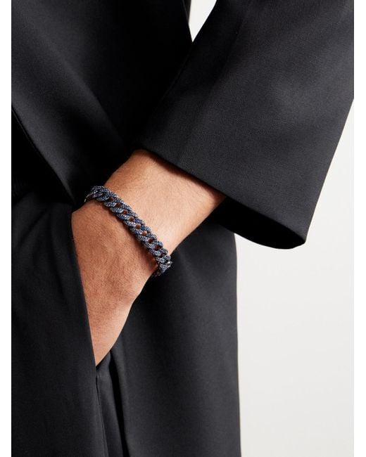 SHAY 18-Karat Blackened Sapphire Chain Bracelet for men