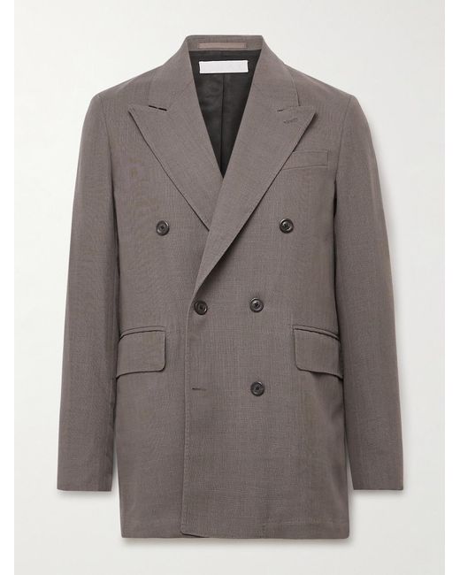 Our Legacy Gray Sharp Double-Breasted Virgin Wool-Blend Blazer for men