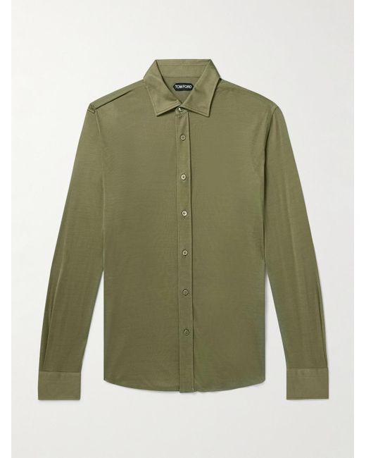 Tom Ford Green Silk Shirt for men