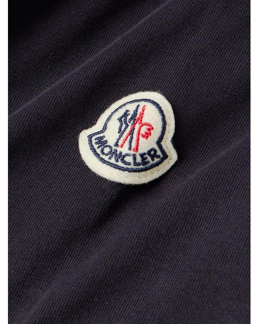 Moncler Blue Slim-Fit Logo-Jacquard Cotton-Jersey T-Shirt for men