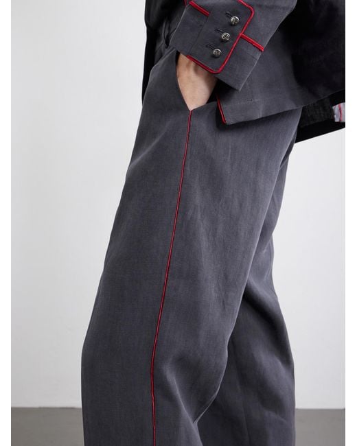 Enfants Riches Deprimes Blue Henri's Everyday Straight-Leg Linen Trousers for men