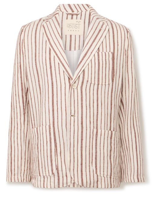 Kardo Pink Hugh Embroidered Striped Cotton Suit Jacket for men