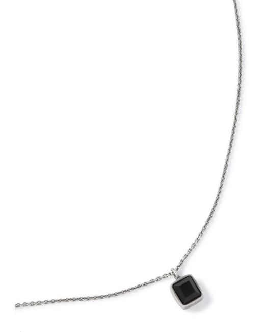 Céline White Rhodium-plated Onyx Pendant Necklace for men