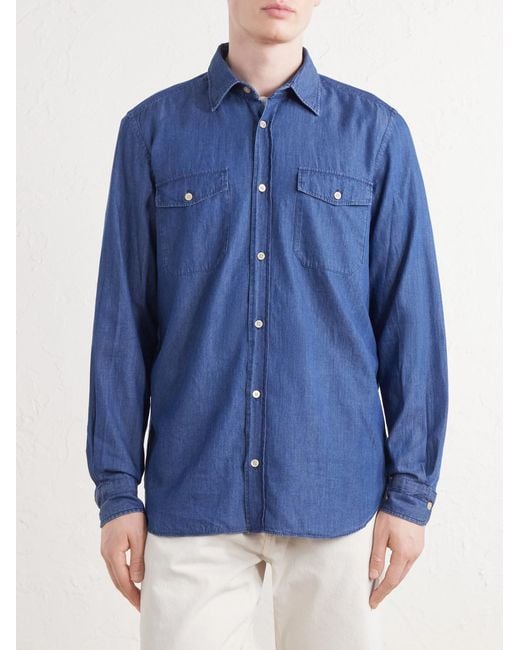 Boglioli Blue Denim Shirt for men