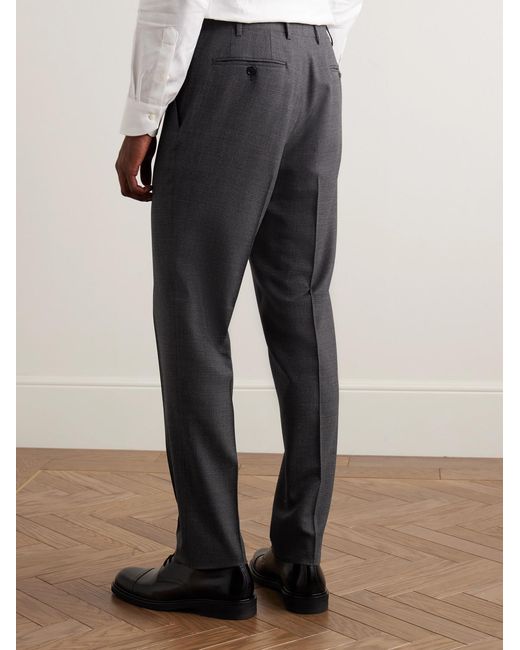 Canali Gray Slim-Fit Prince Of Wales Checked Super 160S Wool Suit Trousers for men