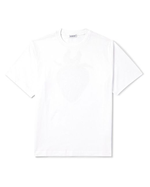 Burberry White Logo-print Cotton-jersey T-shirt for men