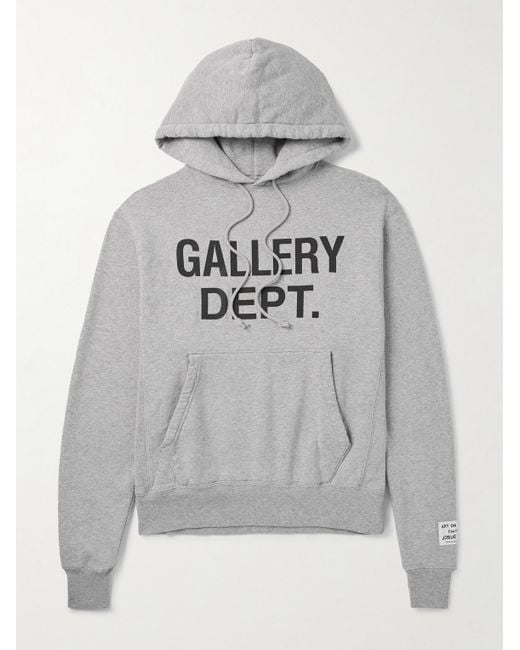 GALLERY DEPT. Gray Logo-print Appliquéd Cotton-jersey Hoodie for men