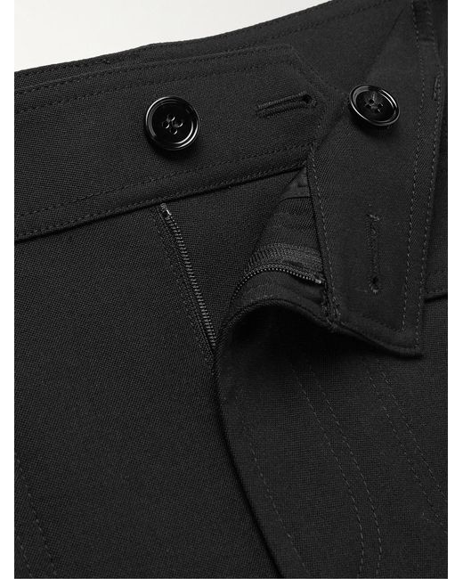 Burberry Black Straight-Leg Wool Grain De Poudre Cargo Shorts for men