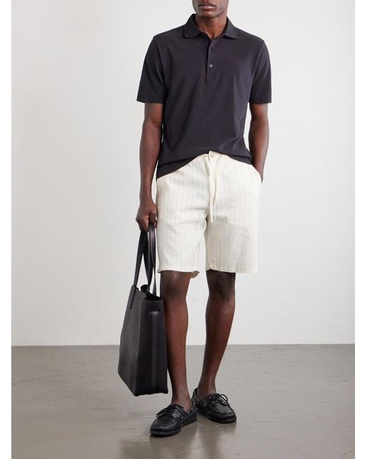 Frescobol Carioca Black Luca Cotton-piqué Polo Shirt for men