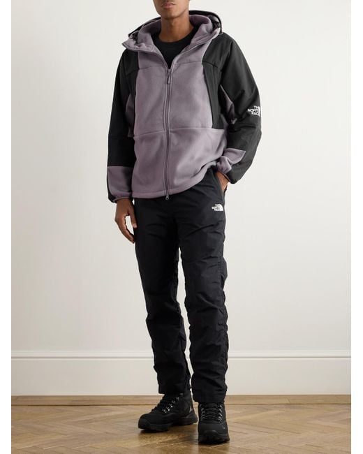 The North Face Purple Panelled Fleece And Nylon And Cotton-blend Hooded Jacket for men