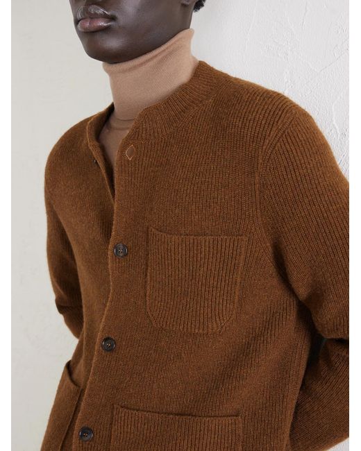 Dunhill Brown Ribbed Camel Wool for men