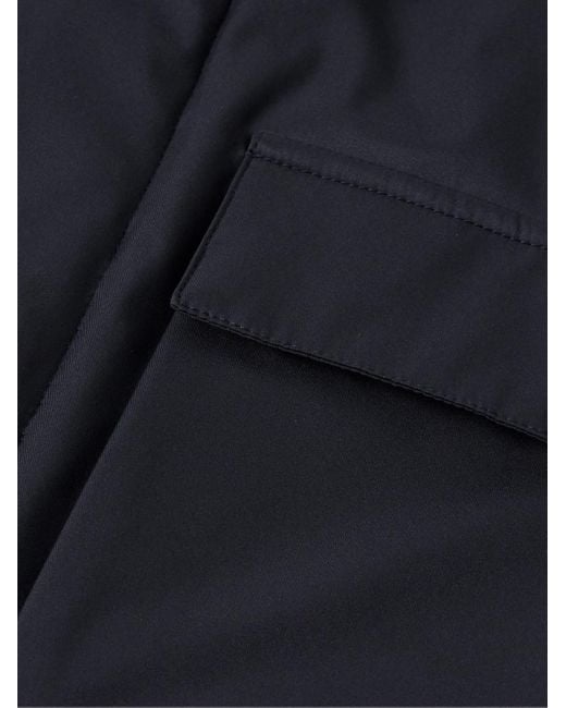 Kiton Hemdjacke aus technischem Twill in Blue für Herren