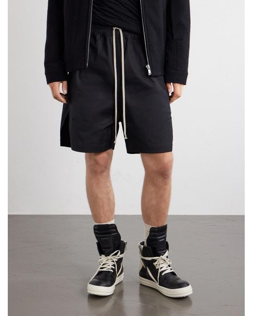 Rick Owens Metallic Geobasket Panelled Leather And Rubber Sneakers for men