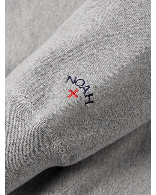 Noah NYC Sweatshirt aus Baumwoll-Jersey mit Logostickerei in Gray für Herren