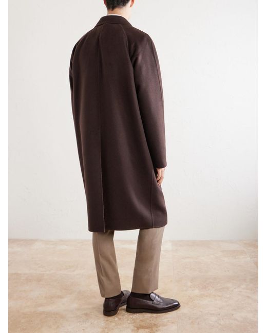 Kiton Brown Wool And Cashmere-Blend Coat for men