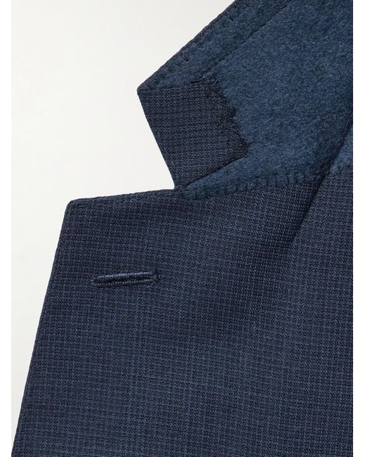 Kingsman Blue Checked Wool Suit Jacket for men
