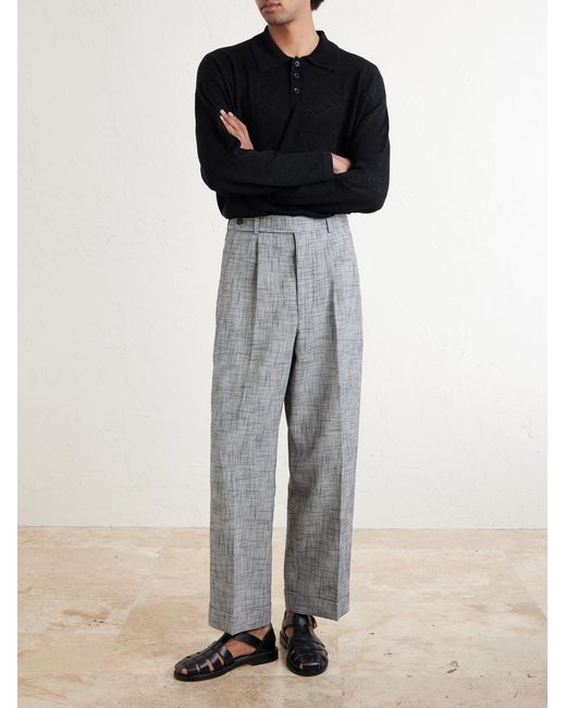 Bode Gray Static Weave Mcnab Straight-Leg Woven Trousers for men