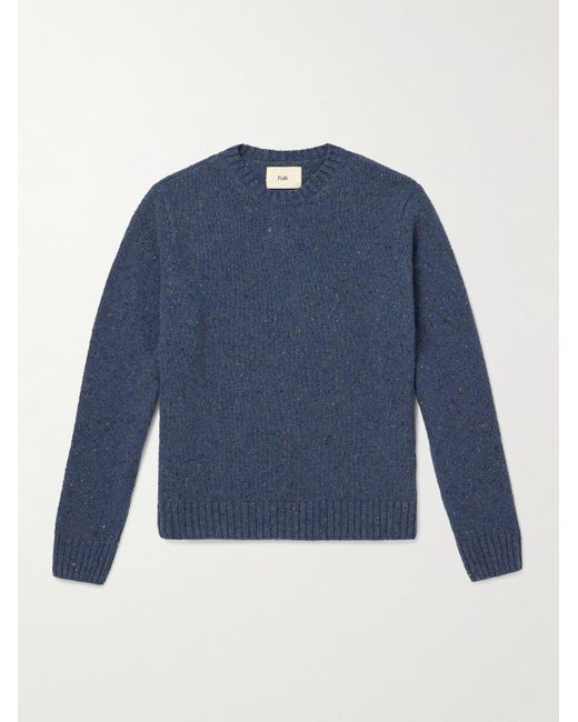 Folk Blue Wool-Blend Sweater for men