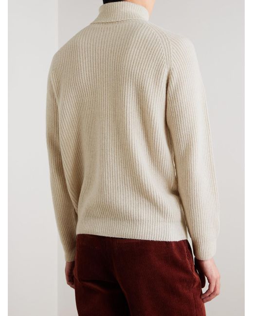 John Smedley Natural Auckland Recycled-Cashmere And Wool-Blend Rollneck Sweater for men
