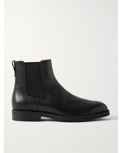 Tod's Black Leather Chelsea Boots for men