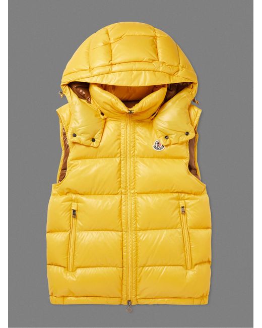 Moncler Yellow Bormes Quilted Nylon Down Hooded Gilet for men
