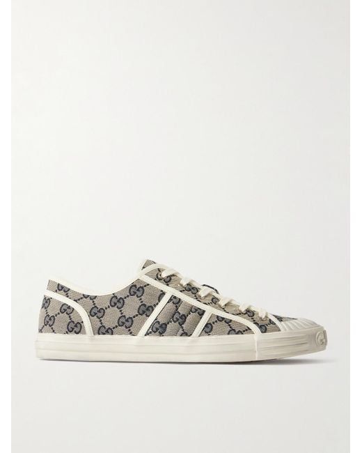 Gucci White Julio Monogrammed Canvas Sneakers for men