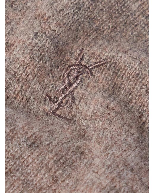 Saint Laurent Pullover aus Kaschmir mit Logostickerei in Natural für Herren