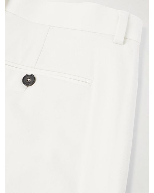 Loro Piana White Jarno Austin Straight-Leg Stretch-Cotton Twill Trousers for men