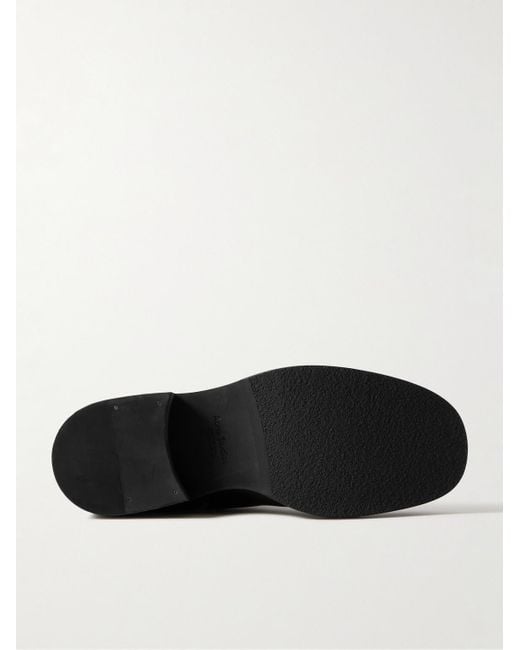 Acne Black Besare Logo-debossed Leather Boots for men
