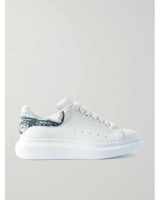 Sneakers in pelle con suola oversize di Alexander McQueen in White da Uomo