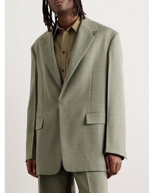 Jil Sander Green Mohair And Wool-Blend Blazer for men