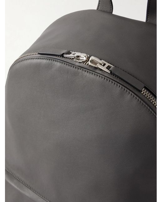 Tom Ford Gray Leather Backpack for men