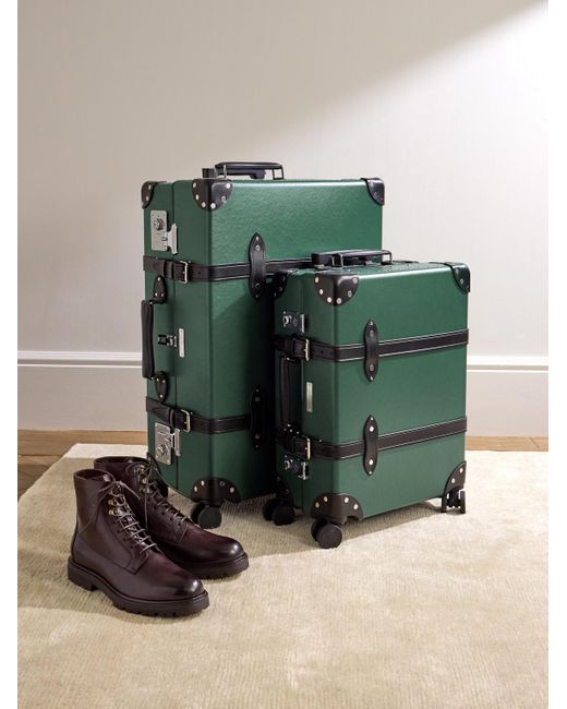 Globe-Trotter Green No Time To Die Leather-trimmed Vulcanised Fibreboard Carry-on Suitcase for men