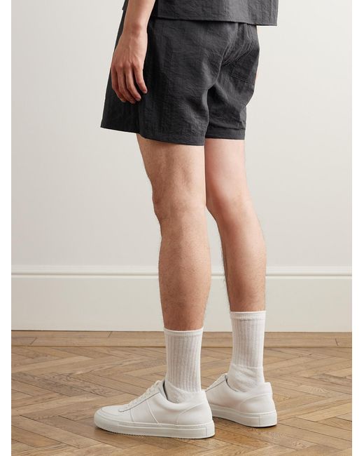 SSAM Black Straight-Leg Silk-Blend Shorts for men