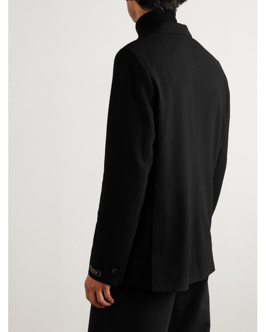 A Kind Of Guise Black Shinji Textured-Woven Suit Jacket for men
