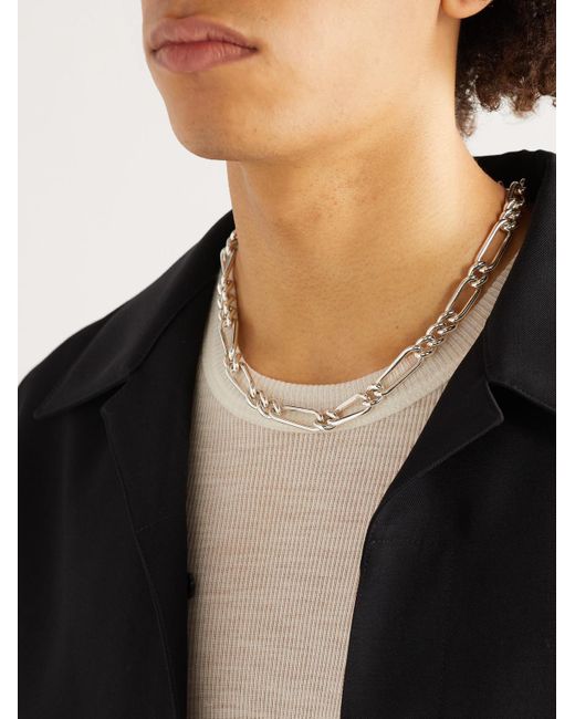 MAOR Black Unity Link Sterling Silver Necklace for men