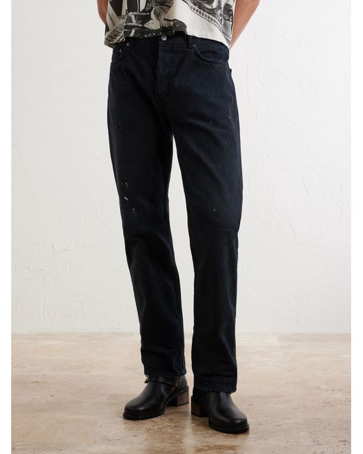 Enfants Riches Deprimes Blue Tommy Tonsil Straight-Leg Paint-Splattered Jeans for men