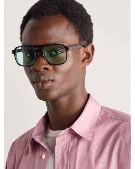 Cutler & Gross Green Aviator-style Acetate Sunglasses for men