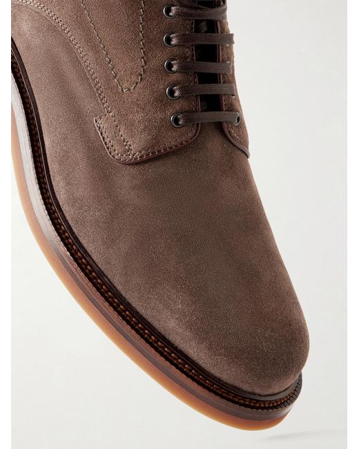 Officine Creative Brown Aston Flexi 003 Suede Boots for men