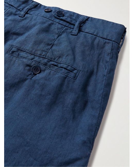 Pantaloni a gamba dritta in misto lino Francon di Barena in Blue da Uomo