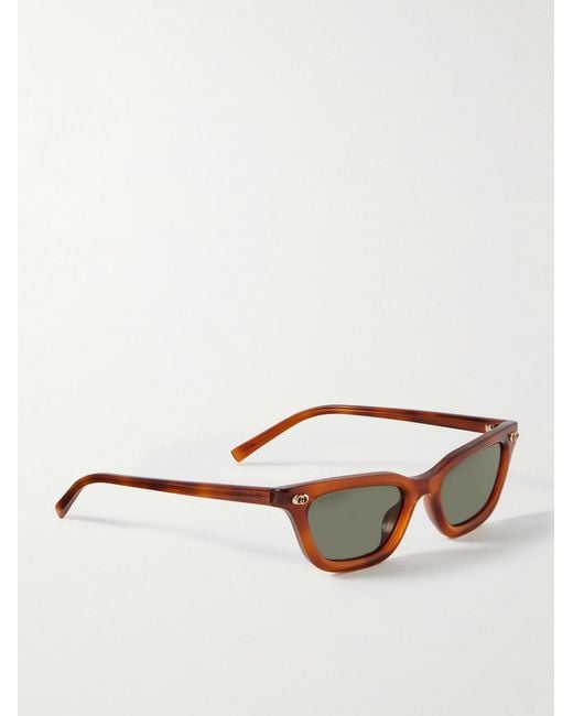 Cat-Eye Acetate Sunglasses di Gucci in Brown da Uomo
