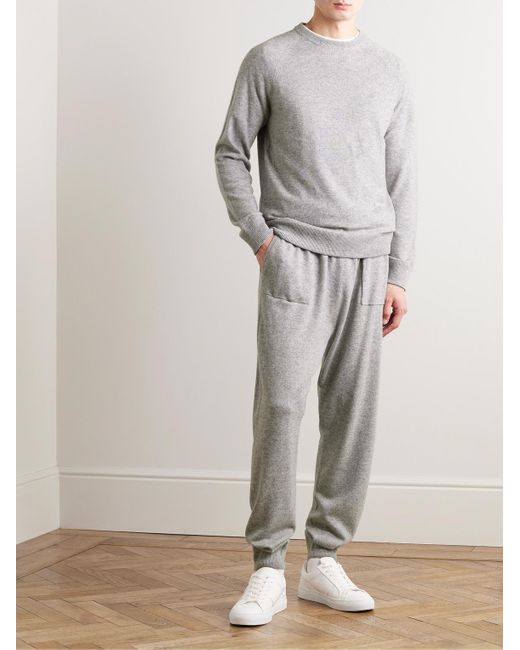 Mr P. Gray Wool And Cashmere-blend Sweatpants for men