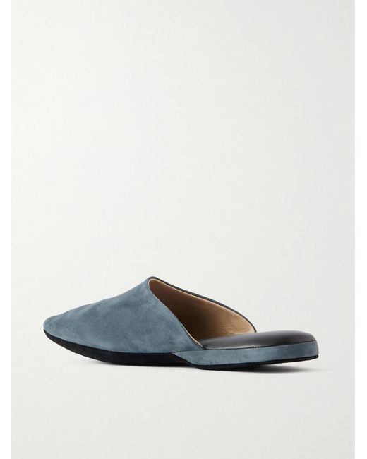Charvet Blue Suede Slippers for men