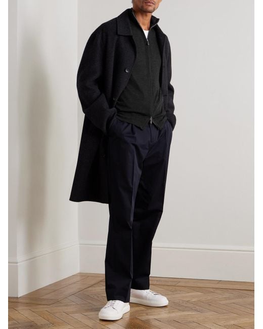 N.Peal Cashmere Blue Stanley Tucci Cashmere And Silk-Blend Zip-Up Cardigan for men