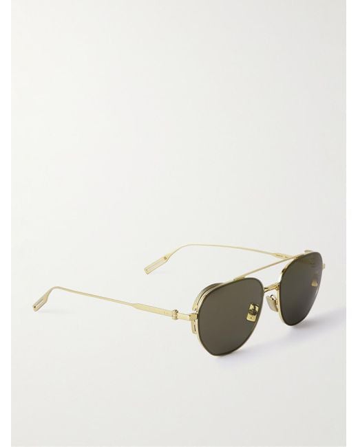 Dior Metallic Neodior Ru Aviator-style Gold-tone Sunglasses for men