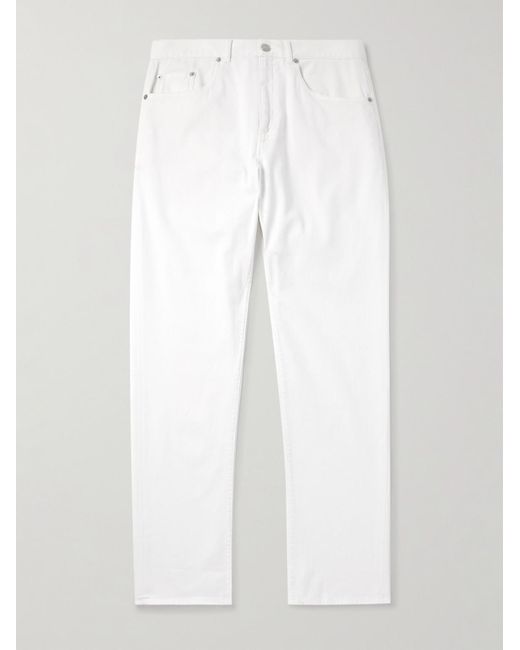 Frescobol Carioca Columbo gerade geschnittene Hose aus Twill aus einer Baumwollmischung in White für Herren