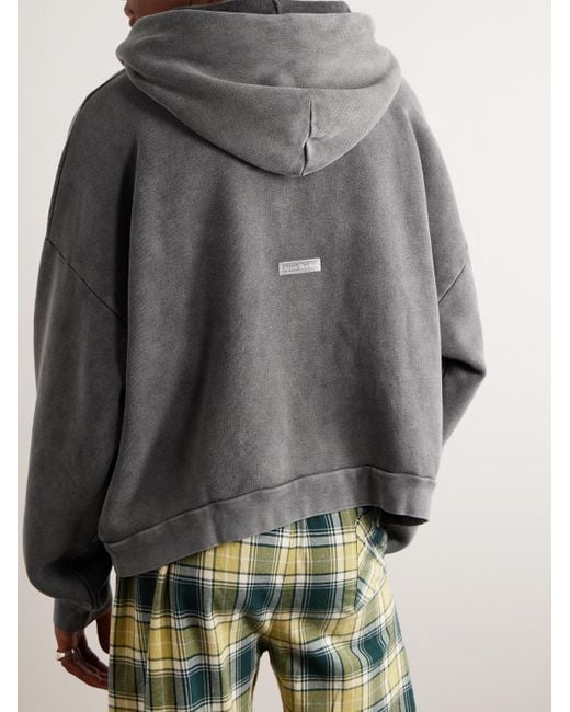 Acne Gray Fester H Cotton-Jersey Hoodie for men