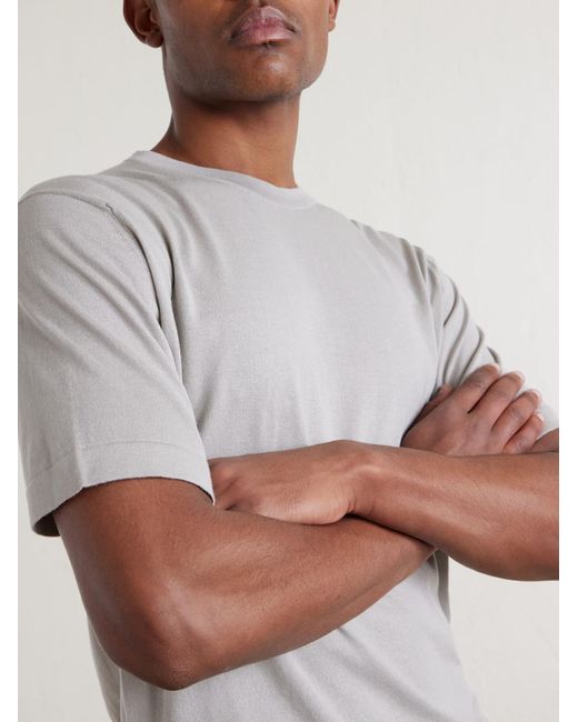 John Smedley White Lorca Slim-Fit Sea Island Cotton T-Shirt for men