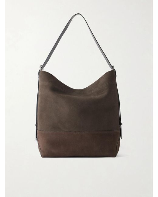 Lemaire Brown Belted Nubuck Leather Tote Bag for men